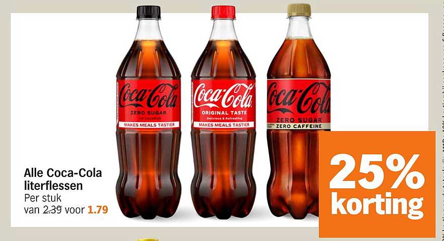 Alle Coca-Cola literflessen