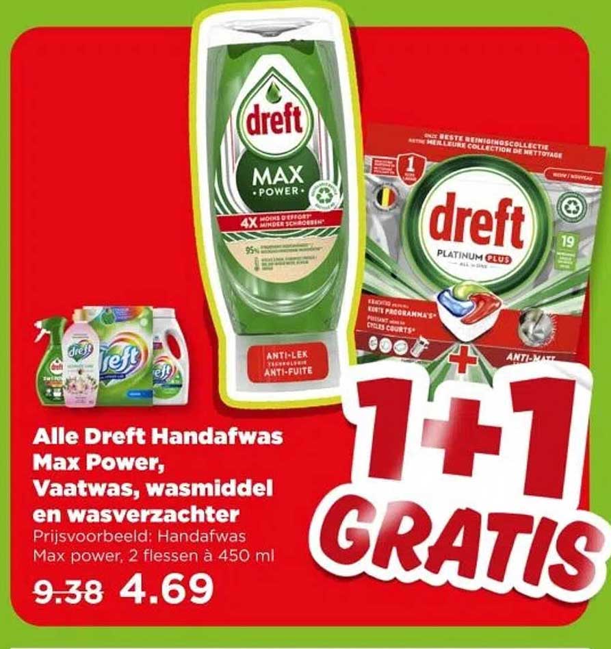 Alle Dreft Handafwas Max Power, Vaatwas, wasmiddel en wasverzachter