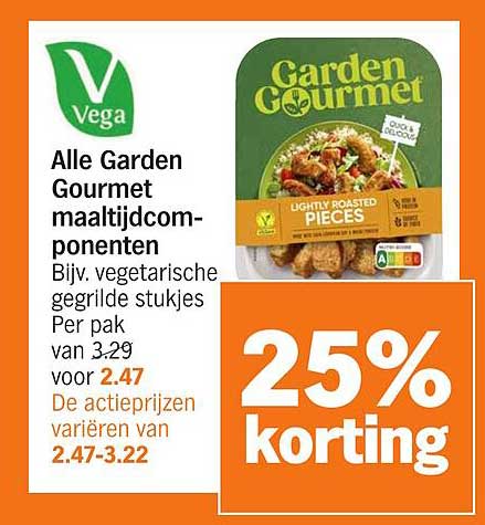 Alle Garden Gourmet maaltijdcomponenten