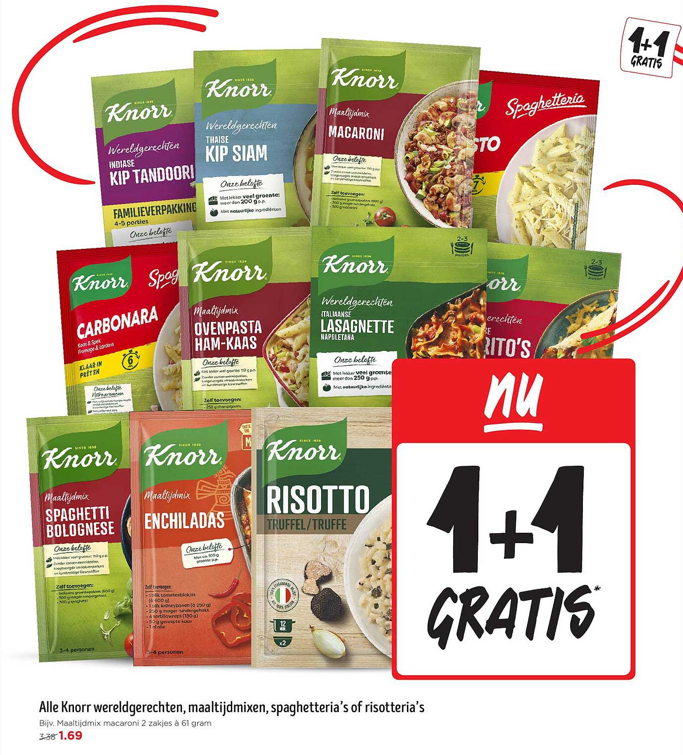 Alle Knorr wereldgerechten, maaltijdmixen, spaghetteria's of risottaria's