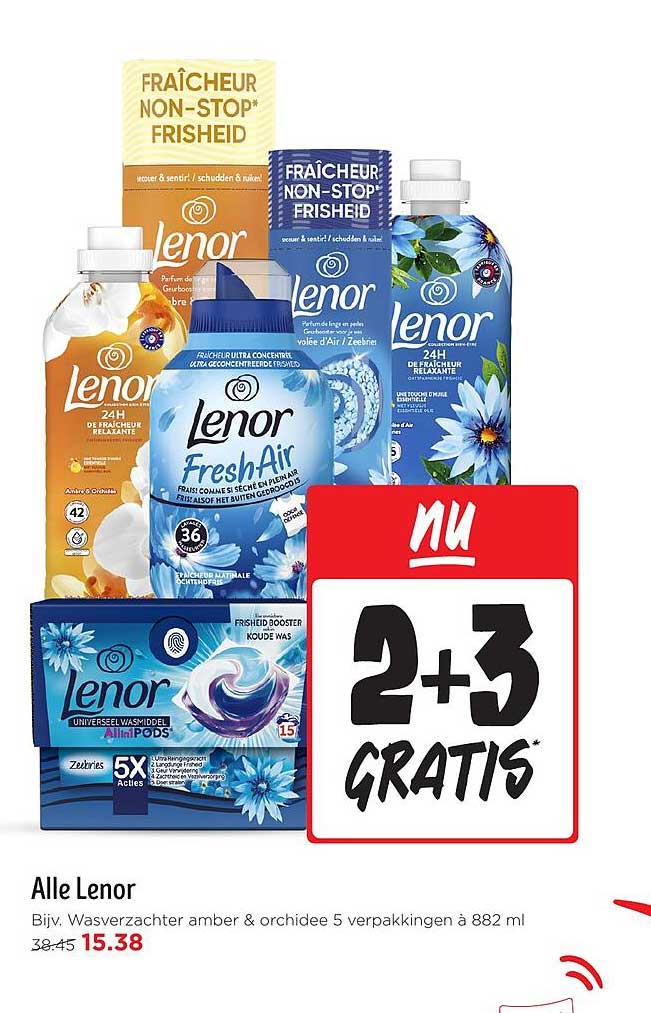 Alle Lenor Bijv. Wasverzachter amber & orchidee 5 verpakkingen à 882 ml