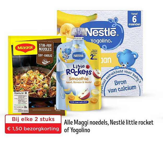 Alle Maggi noedels, Nestlé little rocket of Yogolino
