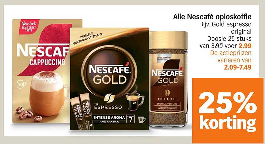Alle Nescafé oploskoffie