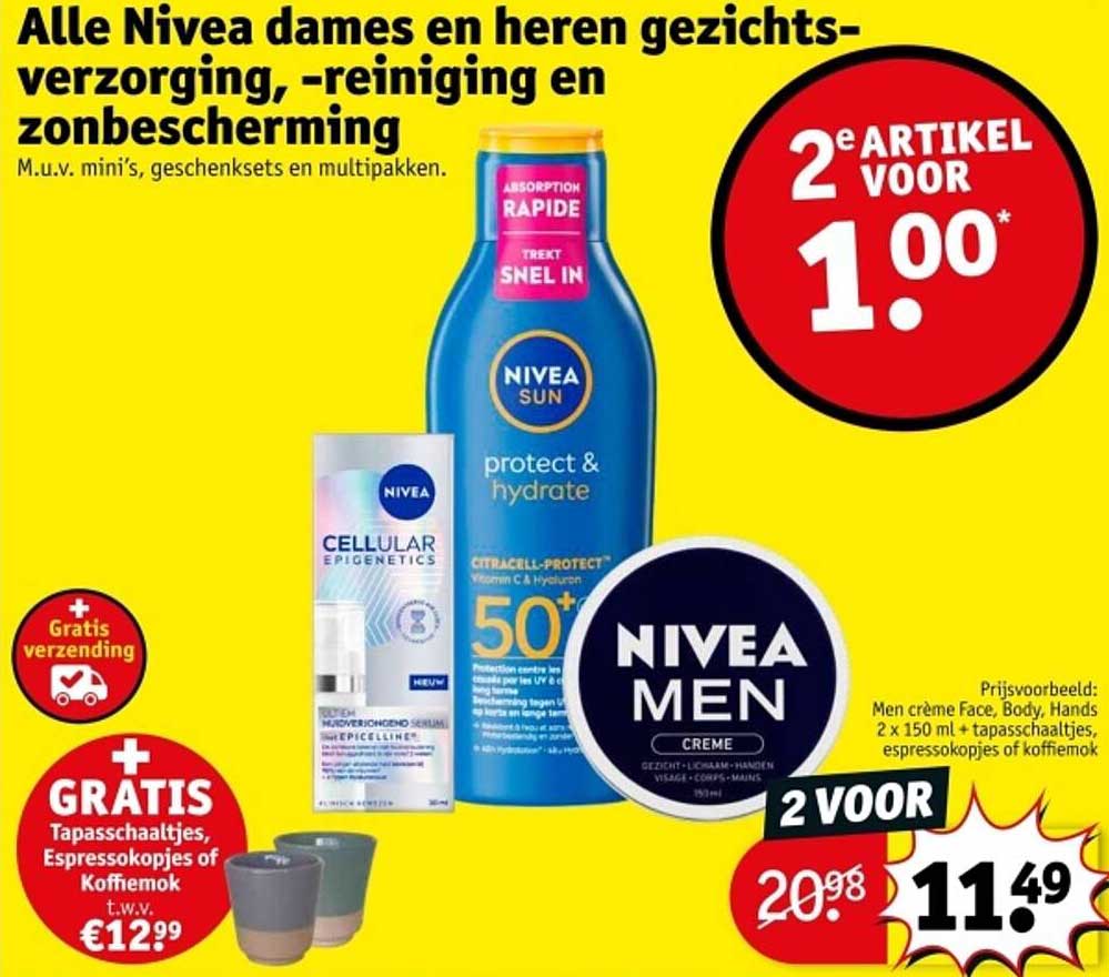 Alle Nivea dames en heren gezichts- verzorging, -reiniging en zonnebescherming