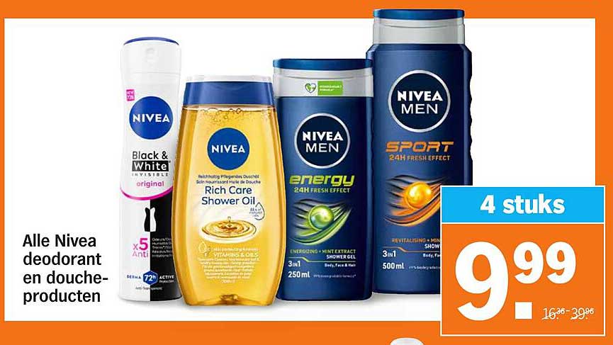 Alle Nivea deodorant en doucheproducten