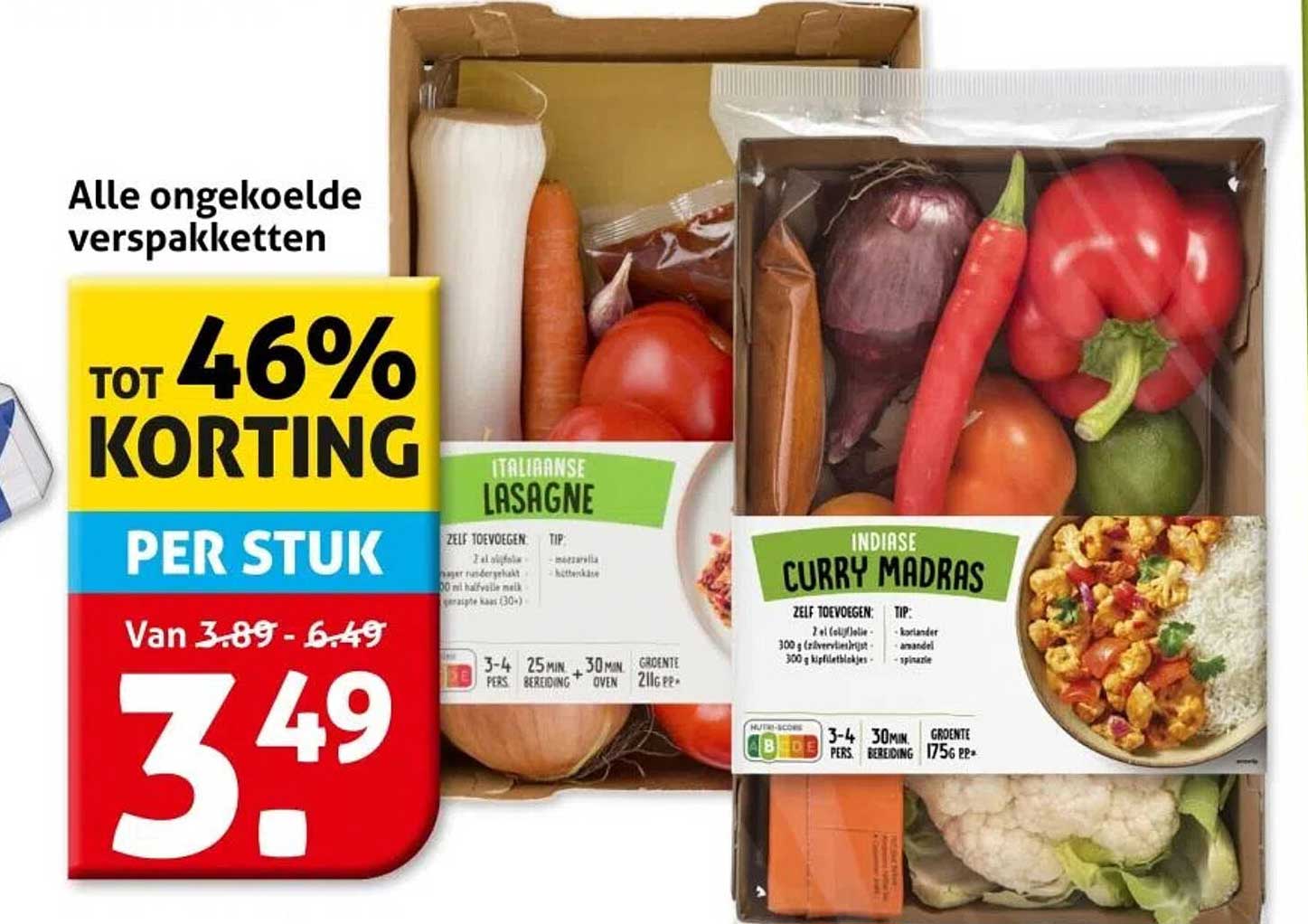 Alle ongekoelde verspaketten tot 46% korting per stuk