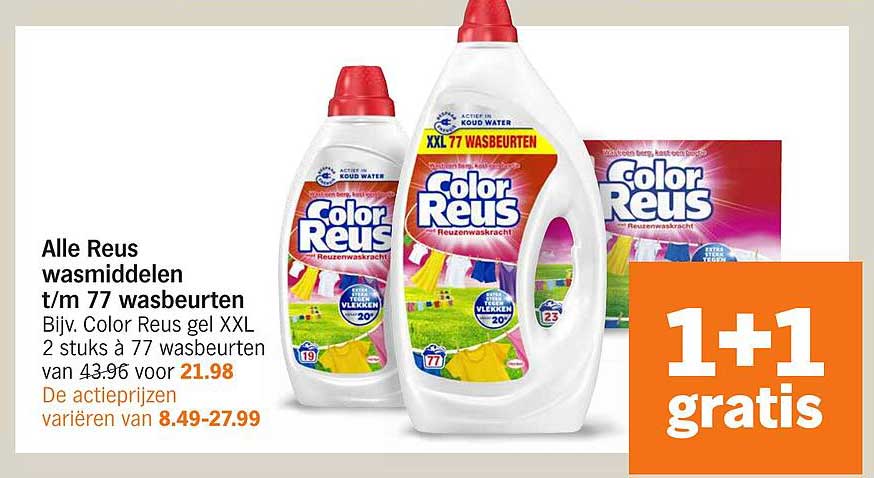 Alle Reus wasmiddelen t/m 77 wasbeurten