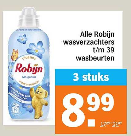 Alle Robijn wasverzachters t/m 39 wasbeurten