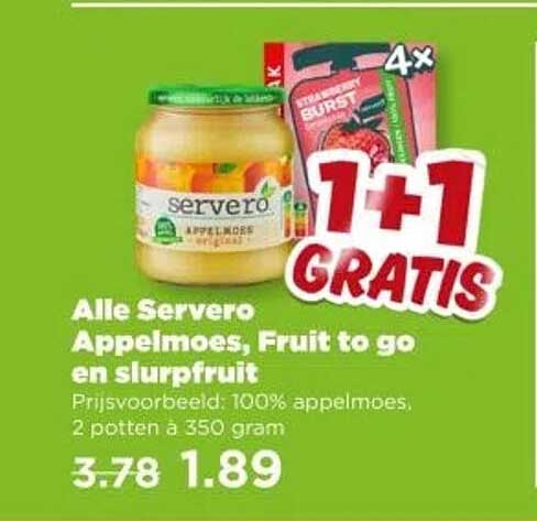 Alle Servero Appelmoes, Fruit to go en slurpfruit