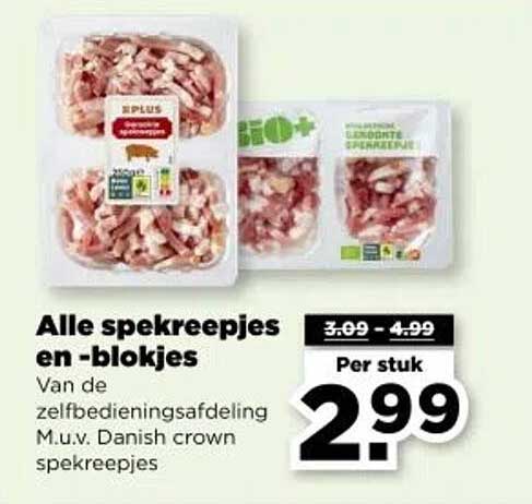 Alle spekreepjes en -blokjes