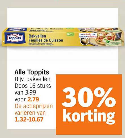 Alle Toppits Bijv. bakvellen Doos 16 stuks van 3,99 voor 2,79