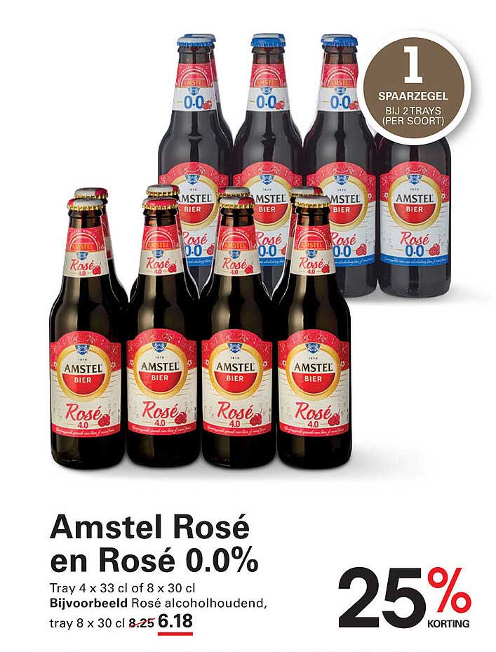Amstel Rosé en Rosé 0.0%