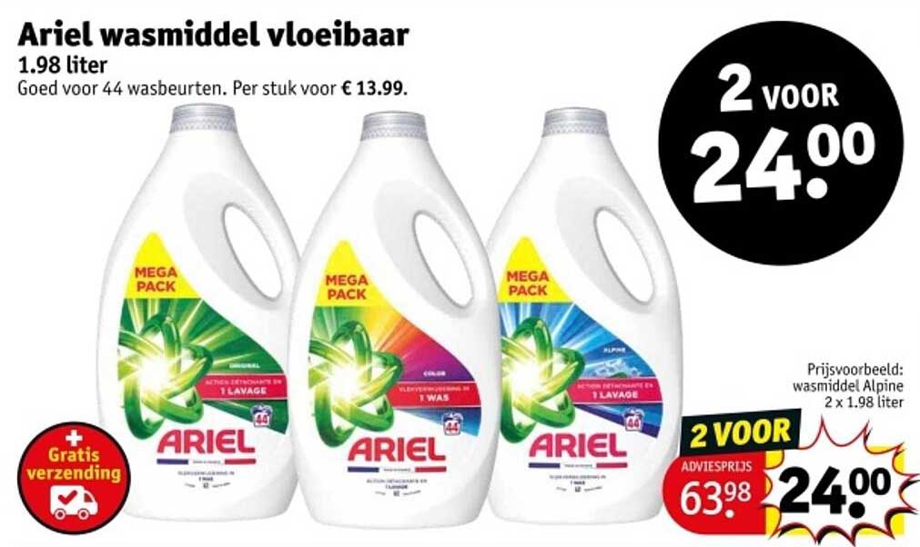 Ariel wasmiddel vlo ebeaar 1.98 liter