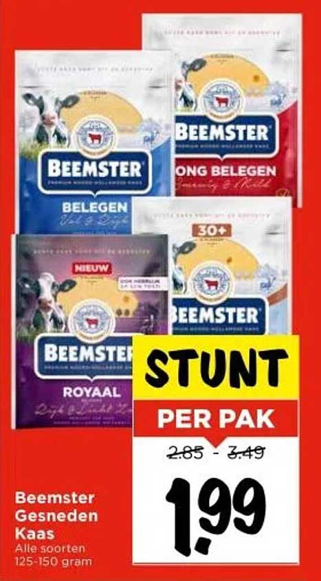 Beemster Gesneden Kaas Alle soorten 125-150 gram
