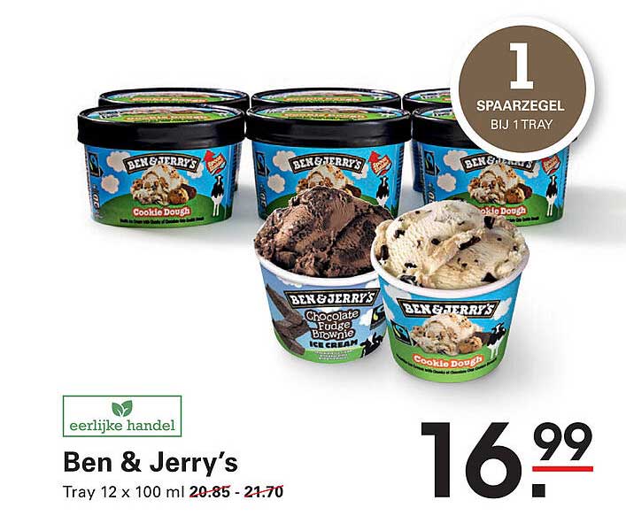 Ben & Jerry's Tray 12 x 100 ml