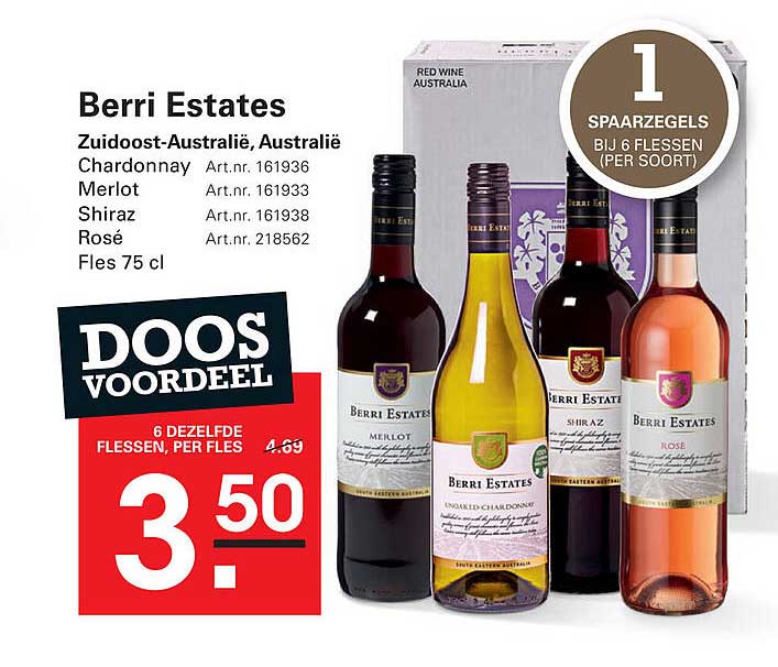Berri Estates Wijn 6 flessen voor €3,50 per fles