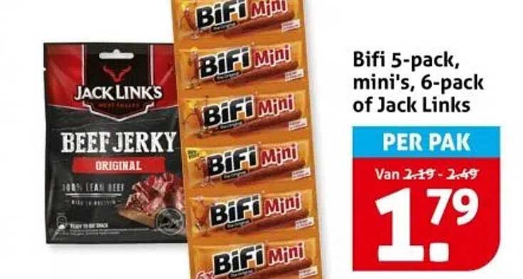 Bifi 5-pack, mini's, 6-pack of Jack Links