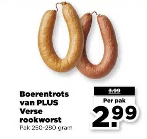 Boerenrots van PLUS Verse rookworst