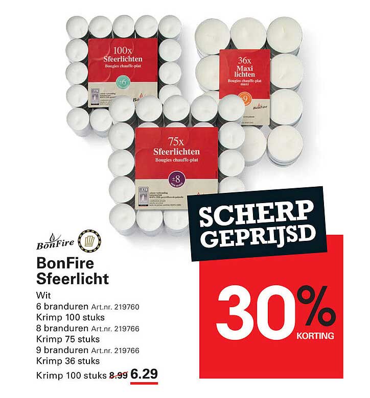 BonFire Tealights 100 Stuks