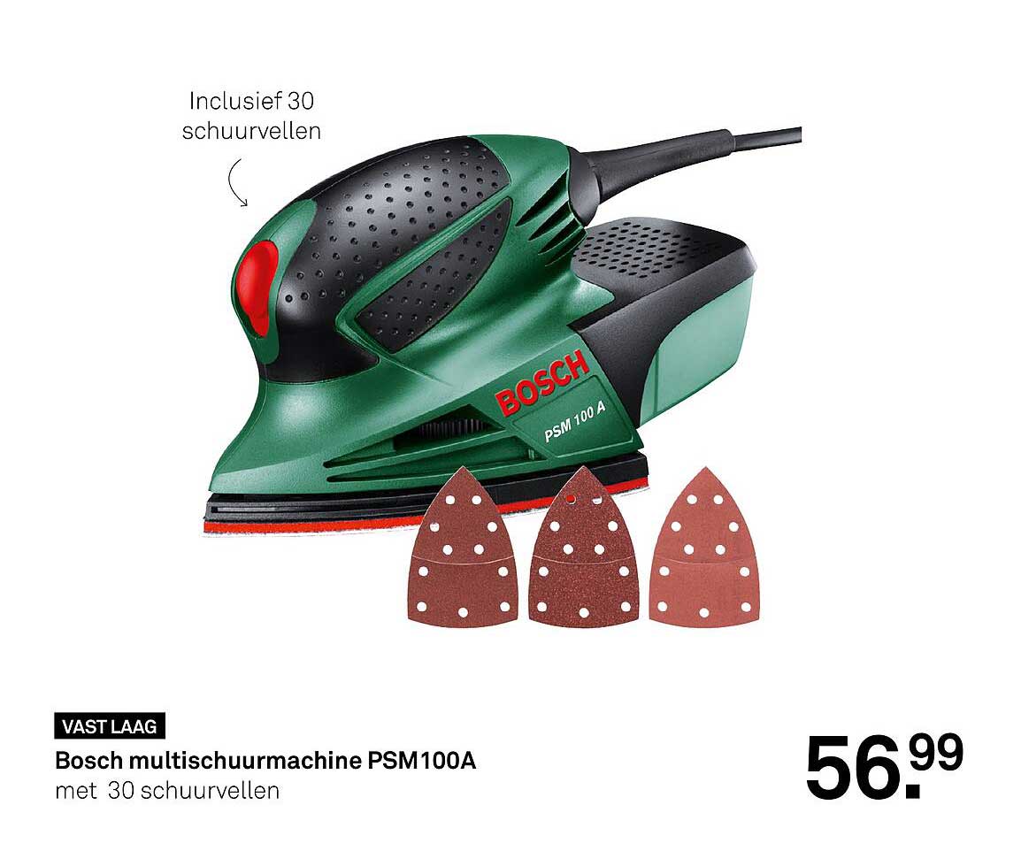 Bosch multischuursmachine PSM100A met 30 schuurvellen