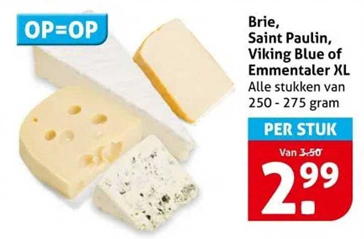 Brie, Saint Paulin, Viking Blue of Emmentaler XL