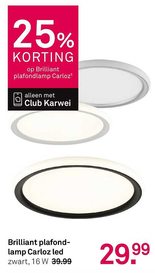 Brilliant plafondlamp Carlez