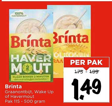 Brinta Graanontbijt, Wake Up of Havermeel Pak 115 - 500 gram