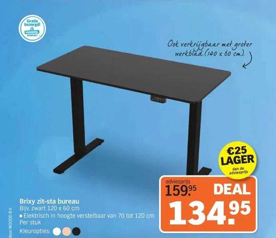 Brixy zit-sta bureau 120 x 60 cm