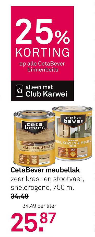 CetaBever meubellak zeer kras- en stootvast, snelstromend, 750 ml