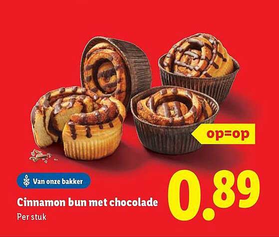 Cinnamon bun met chocolade