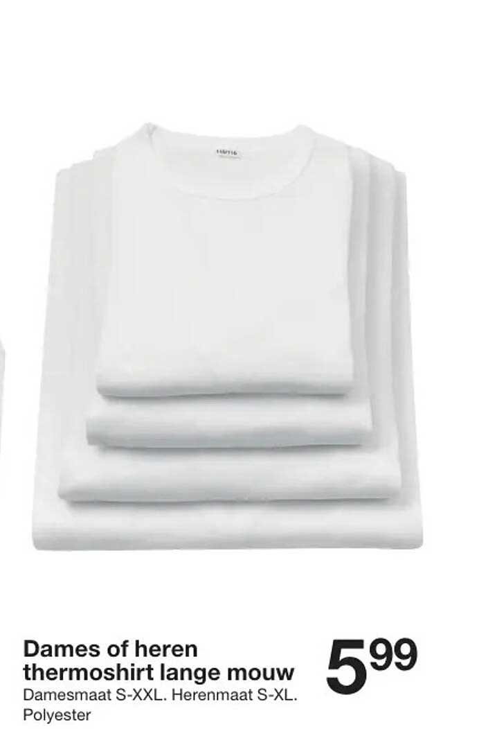 Dames of heren thermoshirt lange mouw