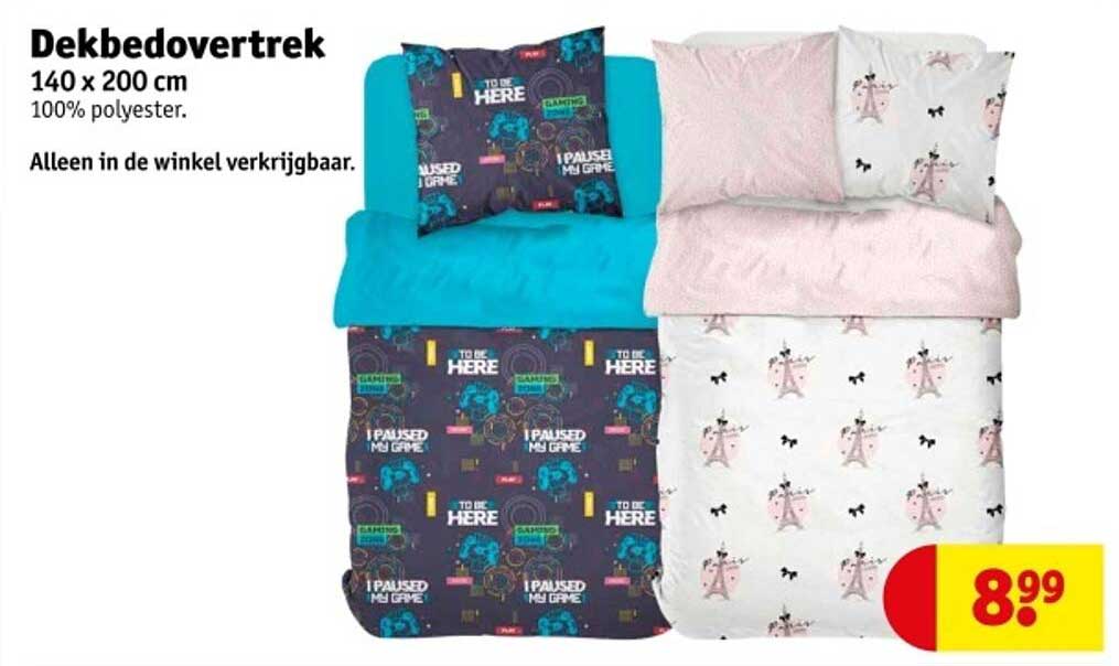 Dekbedovertrek 140 x 200 cm 100% polyester