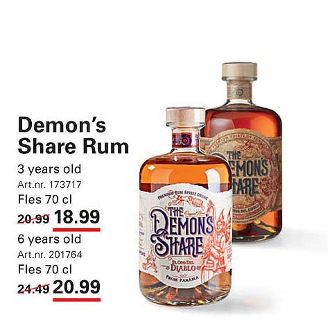 Demon's Share Rum 3 years old en 6 years old