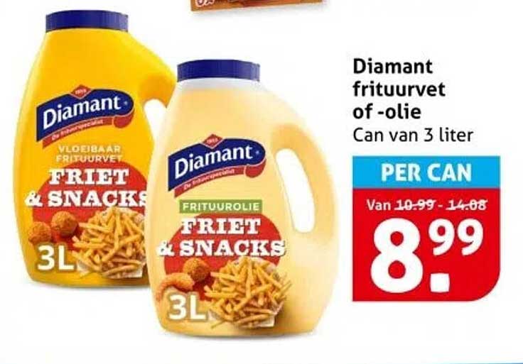 Diamant frituurvet of -olie Can van 3 liter