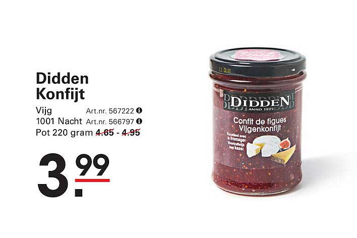 Didden Konfijt Vijg 1001 Nacht Pot 220 gram