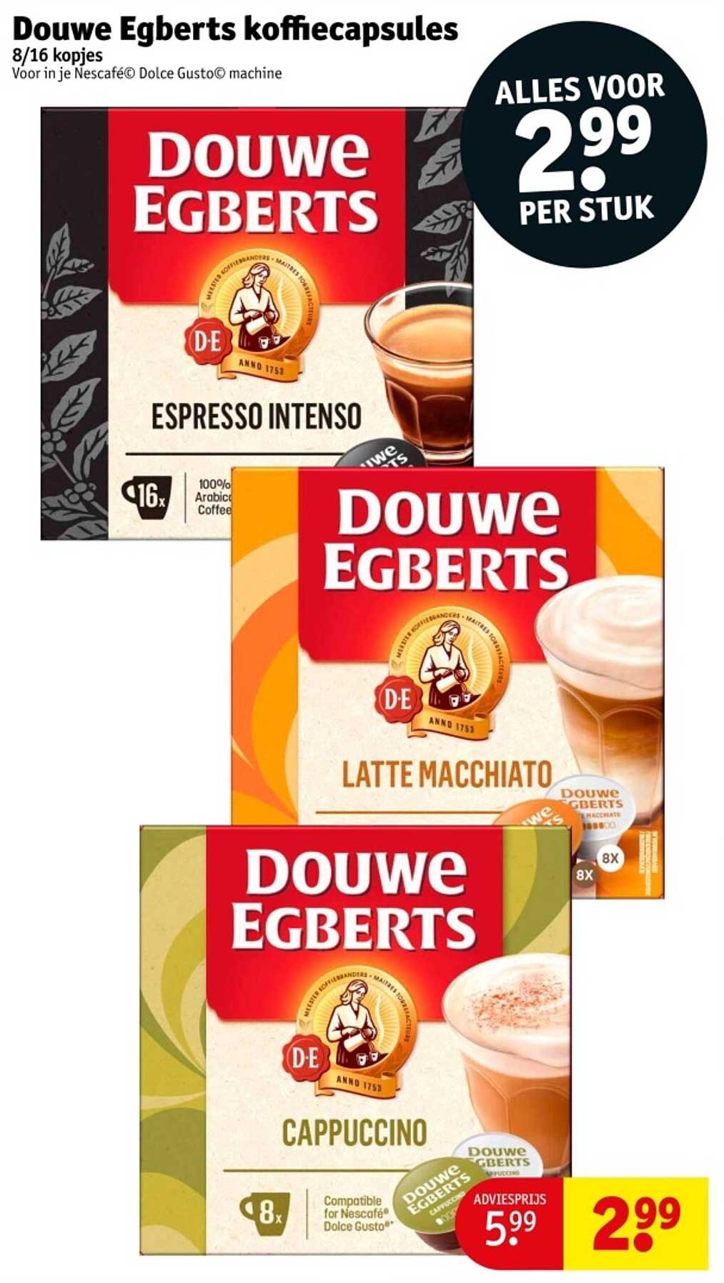 Douwe Egberts koffiecapsules 8/16 kopjes