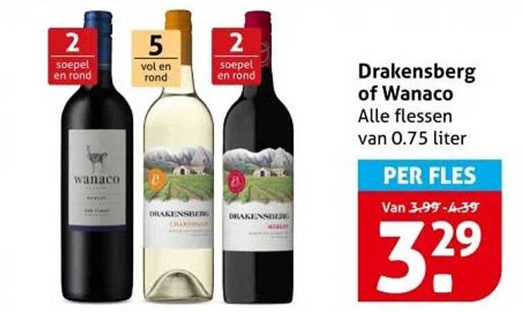 Drakensberg of Wanaco - Alle flessen van 0.75 liter