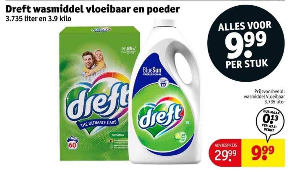Dreft wasmiddel vloeibaar en poeder