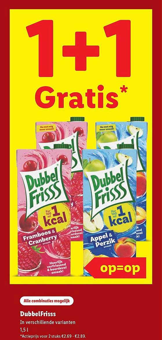 DubbelFrisss 1,5 l in verschillende varianten