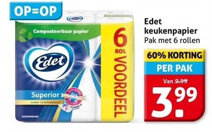 Edet keukenpapier Pak met 6 rollen