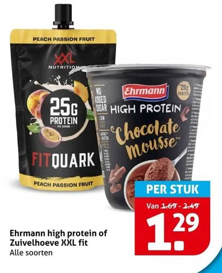Ehrmann high protein of Zuivelhoeve XXL fit