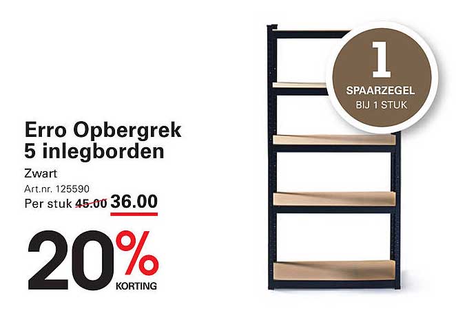 Erro Opbergrek 5 inlegborden