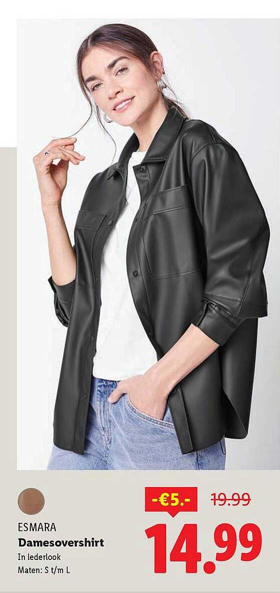ESMARA Damesovershirt in lederlook