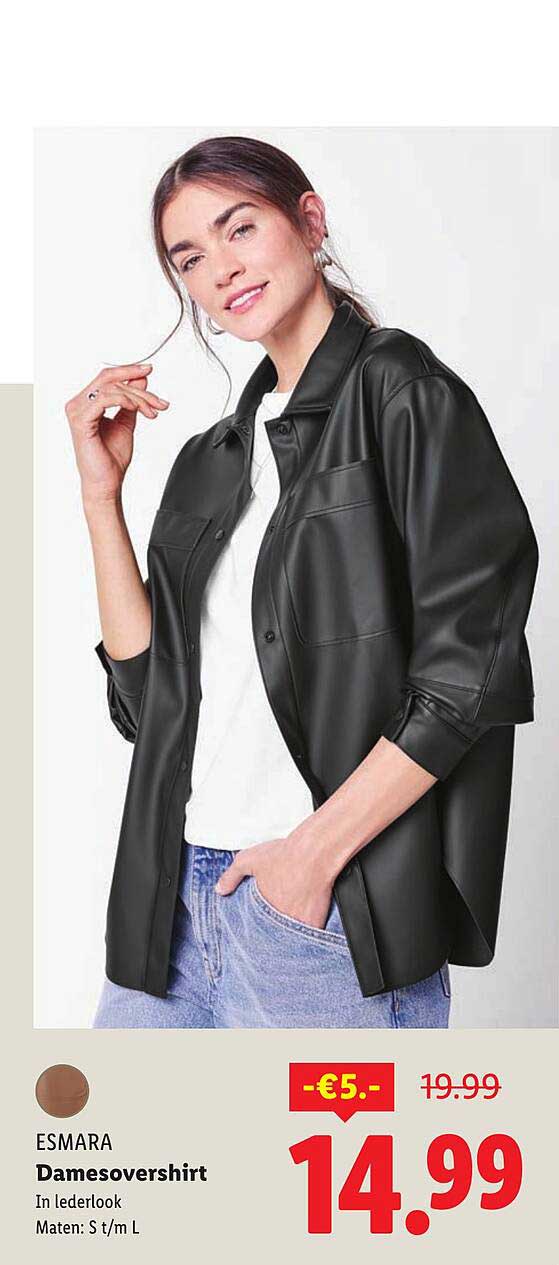 ESMARA Damesovershirt In lederlook