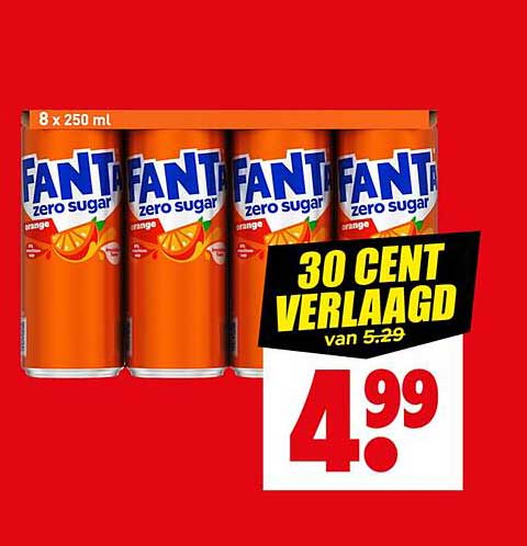 Fanta Zero Sugar 8 x 250 ml