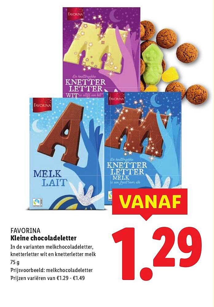 Favorina Kleine chocoladeletter