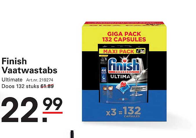 Finish Vaatwastabs Ultimate Giga Pack - 132 Capsules