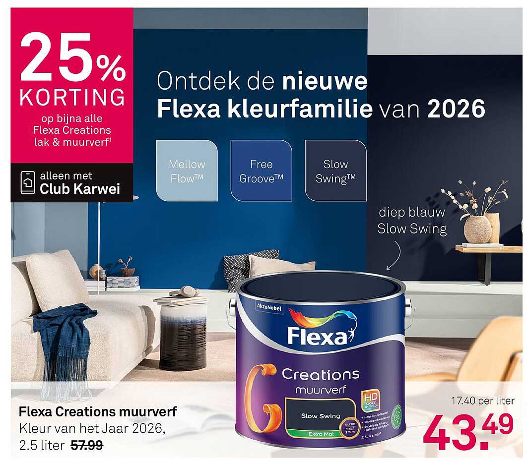 Flexa Creations muurverf Kleur van het Jaar 2026, 2,5 liter