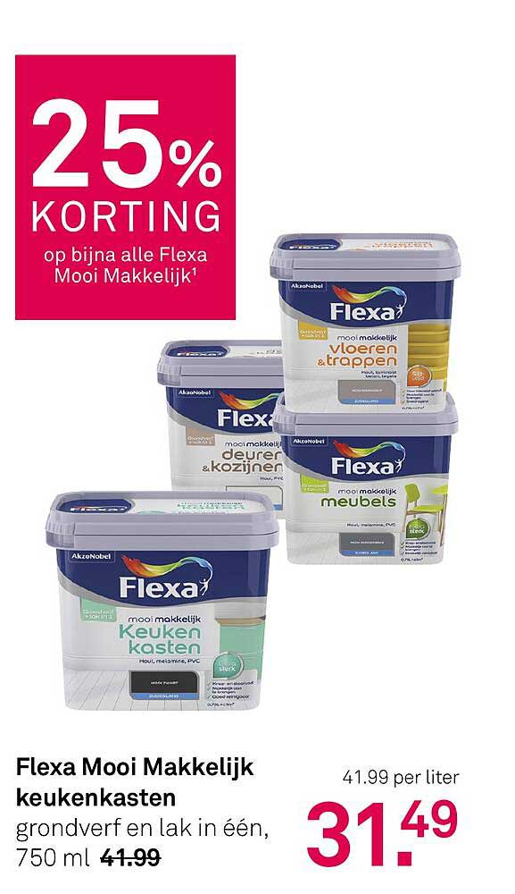 Flexa Mooi Makkelijk keukenkasten grondverf en lak in één, 750 ml
