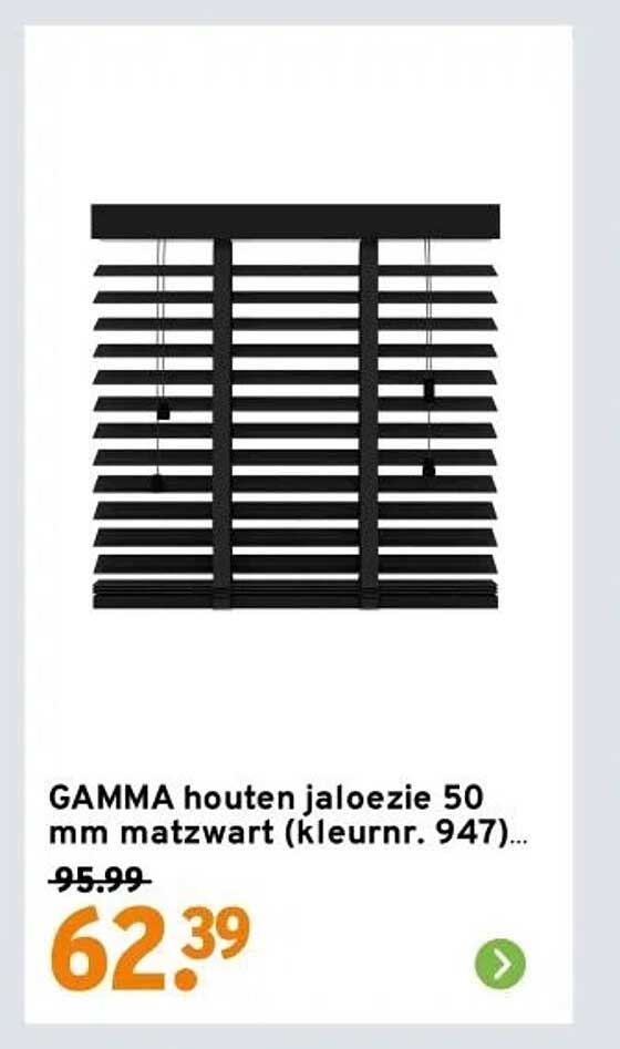 GAMMA houten jaloezie 50 mm matzwart (kleurnr. 947)